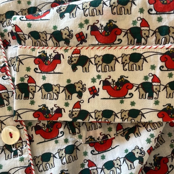 Roller Rabbit Holly Jolly Hathi Christmas Pajama Sleep shirt NWT XL - Picture 4 of 4